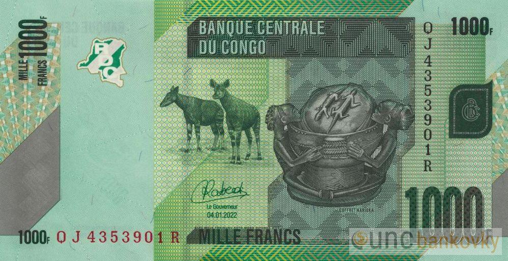 Kongo 1000 Francs 2022 UNC